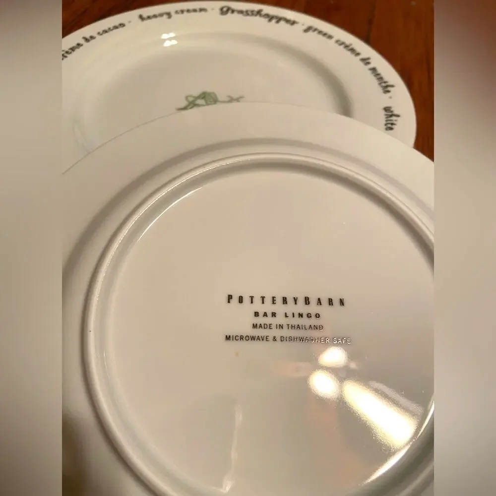 POTTERY BARN ‘Bar Lingo’ Appetizer Plates (set of 4)